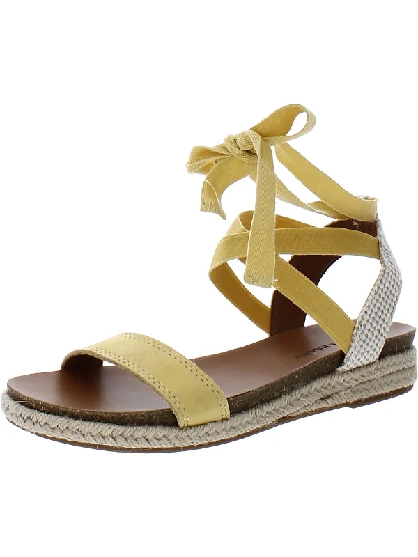 Women's Sandals with a Wedge Heel and a Tassel Detail in Orange for a Trendy LookGennay Womens flat Ankle Strap Espadrilles