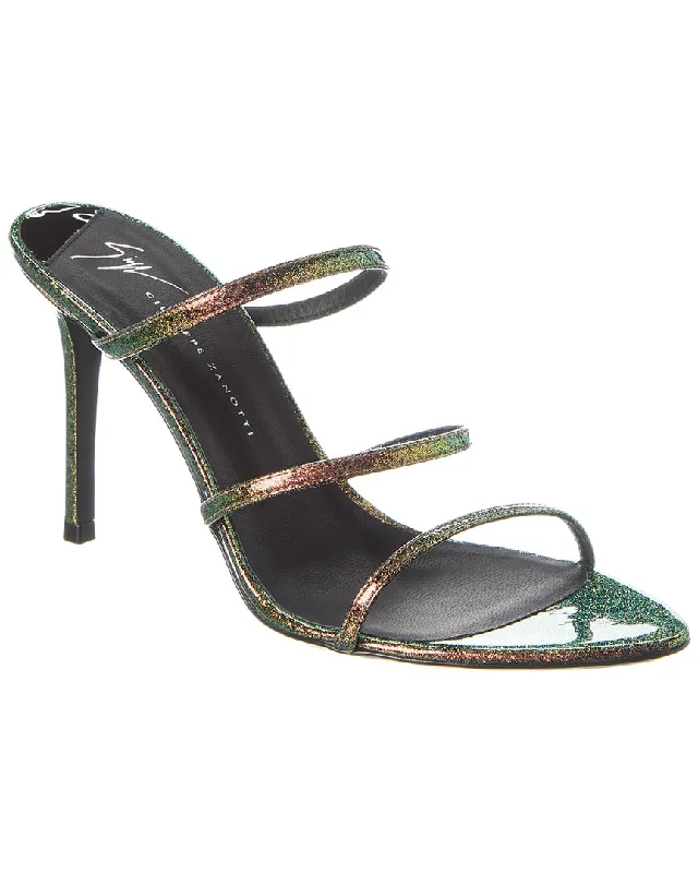 Women's Leather - Strapped Sandals with a Braided Detail in Brown for a Rustic AppealGiuseppe Zanotti Alimha 90 Vinyl Sandal