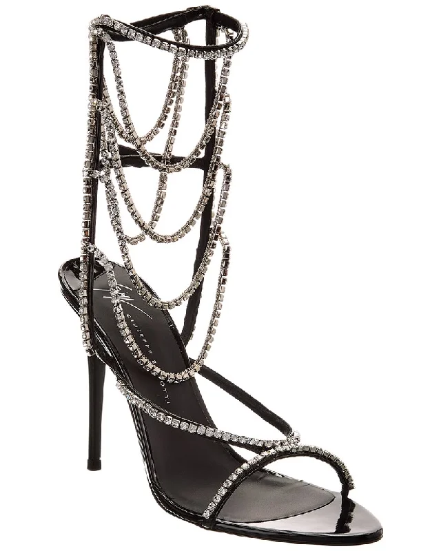 Elastic - Strap Women's Sandals with a Padded Toe in Teal for Easy On - and - OffGiuseppe Zanotti Cristelle 105 Vinyl Sandal