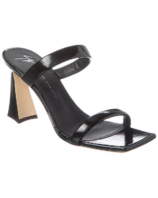 Shock - Absorbing Women's Sandals with a Soft Insole in Black for Active LifestylesGiuseppe Zanotti Flaminia 85 Leather Sandal