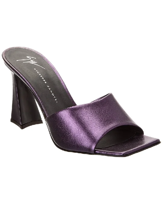 Women's Sandals with a Glitter - Coated Strap in Gold for a Sparkly Summer OutfitGiuseppe Zanotti Solhene 85 Leather Sandal