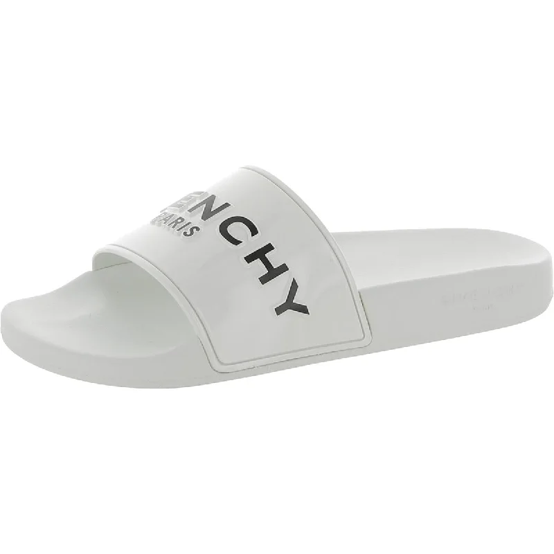 Sustainable Women's Recycled Material Sandals in Beige for Eco - Conscious ShoppersGivenchy Womens Logo Footbed Pool Slides