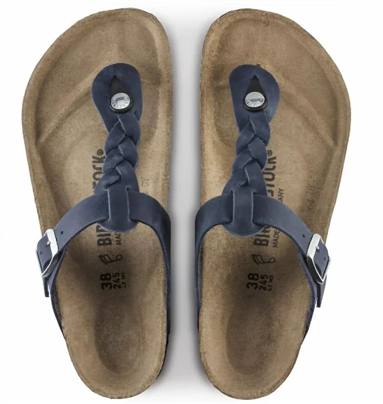 Women's Leather - Strapped Sandals with a Braided Detail in Brown for a Rustic AppealGizeh Braided Regular In Navy