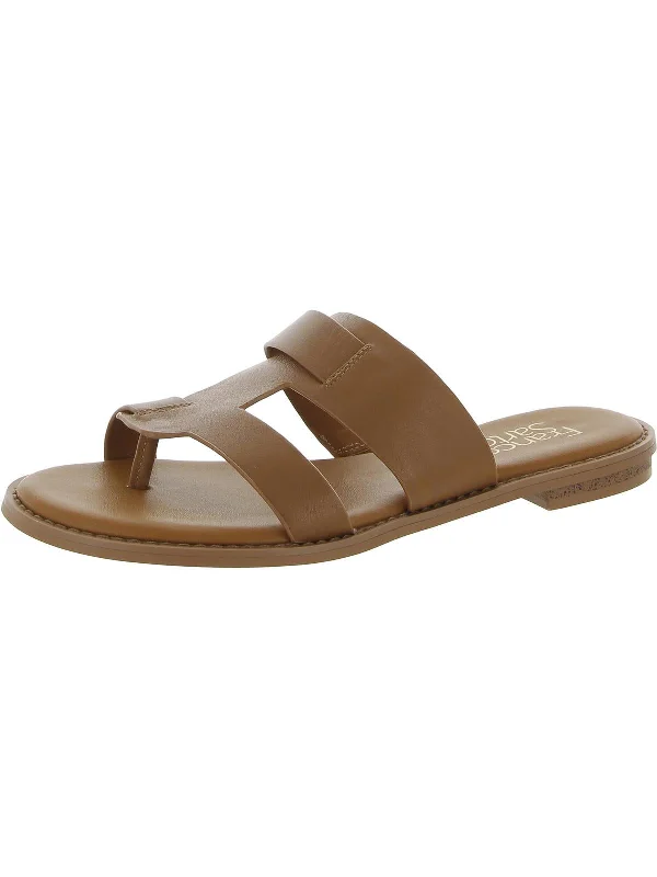Women's Ankle - Strap Sandals with a Block Heel in Red for a Sophisticated StyleGretta Womens Leather Thong Slide Sandals