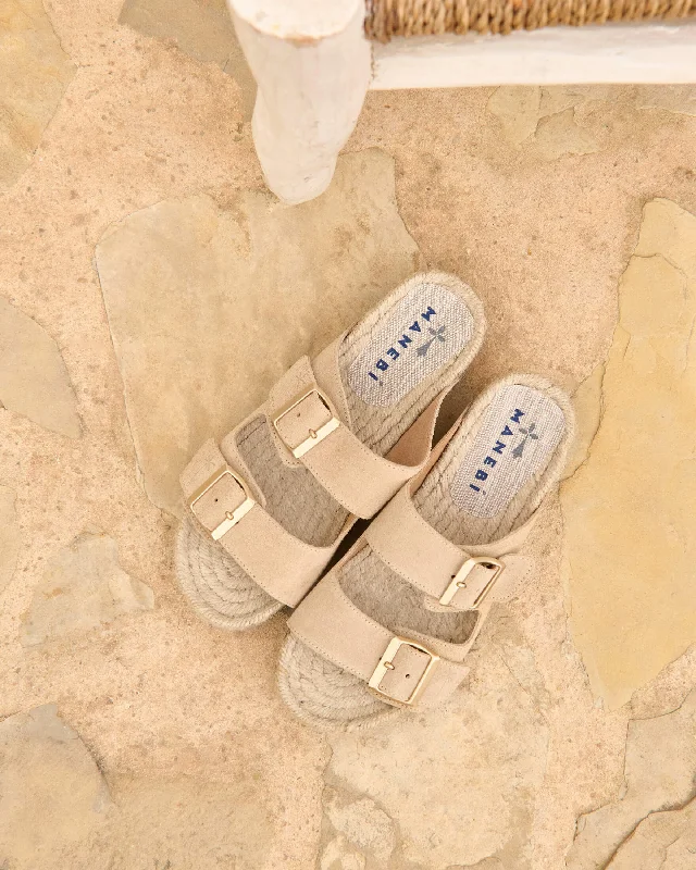 Women's Thong Sandals with a Beaded Design in Multicolor for a Beachy AestheticHamptons Nordic Suede Sandals Champagne Beige