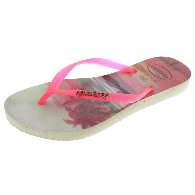 Women's Sandals with a Wedge Heel and a Tassel Detail in Orange for a Trendy LookHavaianas Womens Thong Slip On Flip-Flops