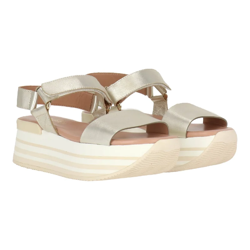 Elastic - Strap Women's Sandals with a Padded Toe in Teal for Easy On - and - OffHogan Womens Gold Sandal