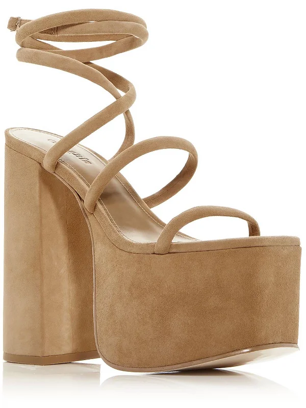 Women's Ankle - Strap Sandals with a Block Heel in Red for a Sophisticated StyleHYTE Womens Block Heel Square Toe Platform Heels