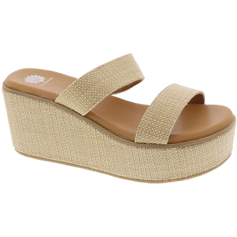 Women's Sandals with a Floral - Printed Upper in Pink for a Feminine Spring LookInisa Womens Woven Slip-On Platform Sandals