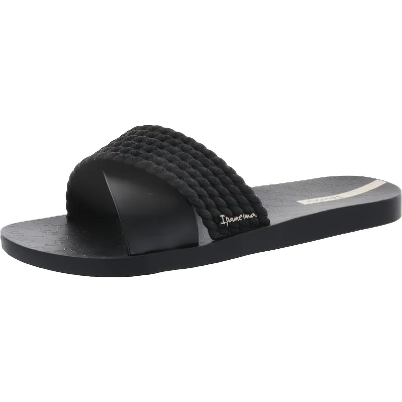 Women's Leather - Strapped Sandals with a Braided Detail in Brown for a Rustic AppealIpanema Womens Faux Leather Slip On Slide Sandals