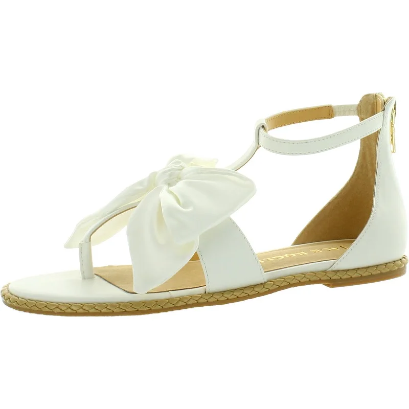 Orthopedic Women's Sandals with Arch Support in Gray for Foot HealthJack Rogers Womens Heidi Leather Bow T-Strap Sandals