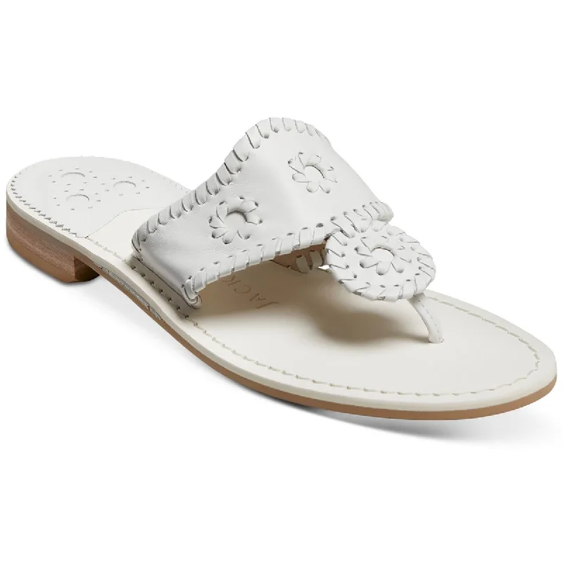 Women's Ankle - Strap Sandals with a Block Heel in Red for a Sophisticated StyleJack Rogers Womens Jacks Flat Sandal Tonal Leather Slip-On Thong Sandals