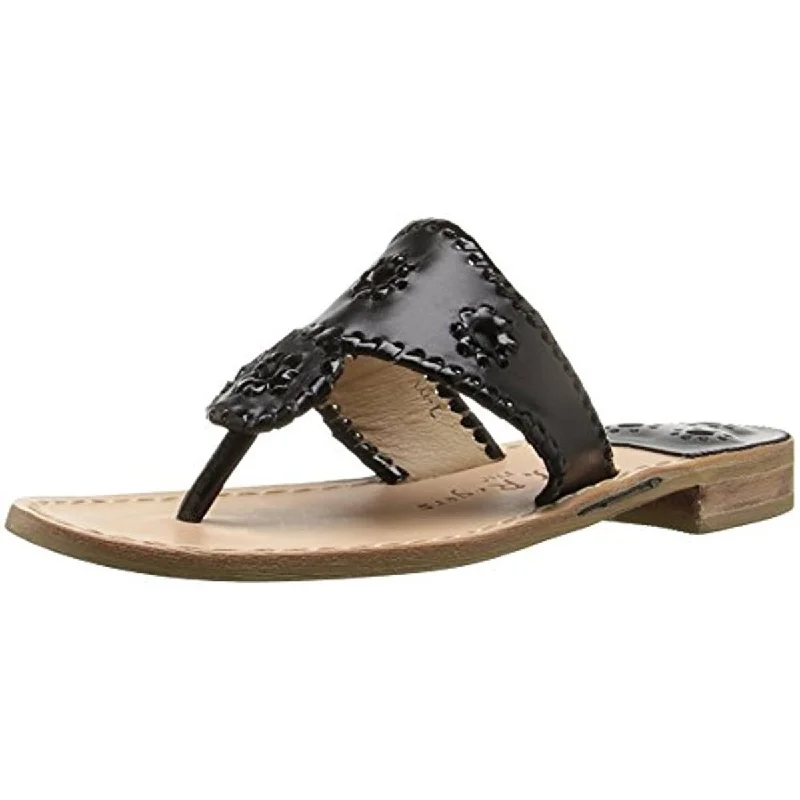 Women's Rhinestone - Embellished Open - Toe Sandals in Silver for a Glamorous Party LookJack Rogers Womens Palm Beach Leather Flat Slide Sandals