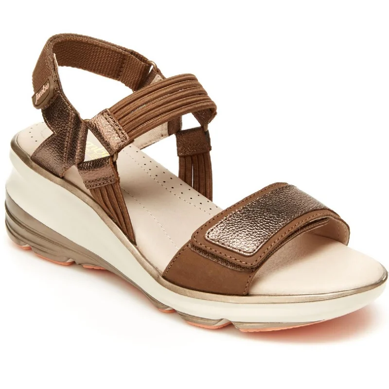 Women's Sandals with a Glitter - Coated Strap in Gold for a Sparkly Summer OutfitJambu Womens St Tropez Slingback Open Toe Wedge Sandals