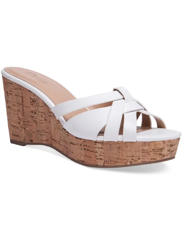 Women's Thong Sandals with a Beaded Design in Multicolor for a Beachy AestheticJaylen Womens Faux Leather Platform Wedge Sandals