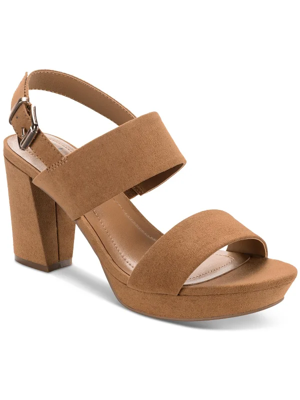 Plus Size Women's Wide - Width Platform Sandals in Black for Added Comfort and HeightJazminn Womens Faux Suede Ankle Strap Slingback Sandals