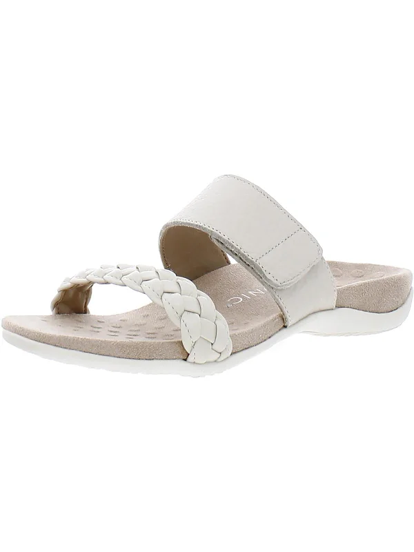 Sustainable Women's Recycled Material Sandals in Beige for Eco - Conscious ShoppersJeanne Womens Leather Braided Slide Sandals