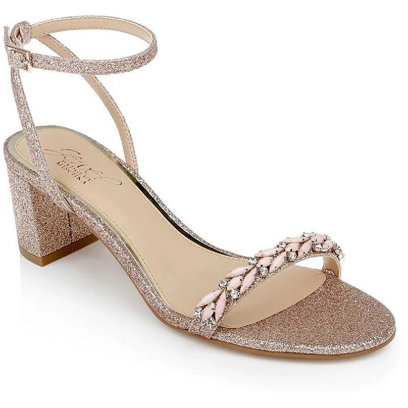 Women's Ankle - Strap Sandals with a Block Heel in Red for a Sophisticated StyleJewel Badgley Mischka Womens Danni Ankle Strap Open Toe