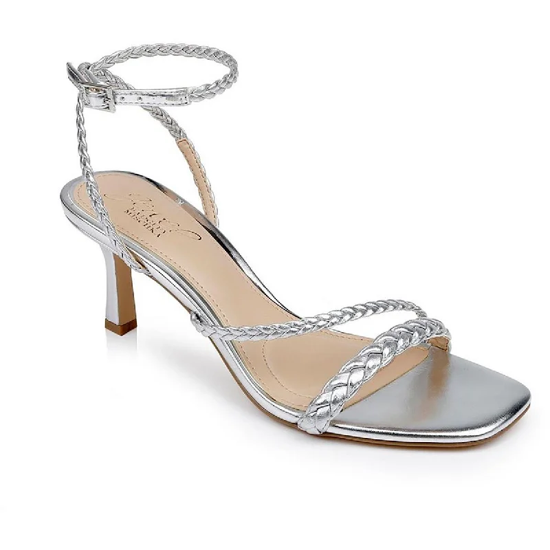 Women's Sandals with a Glitter - Coated Strap in Gold for a Sparkly Summer OutfitJewel Badgley Mischka Womens HELIA Leather Ankle Strap Heels