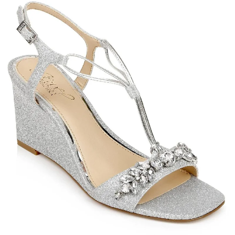 Women's Sandals with a Floral - Printed Upper in Pink for a Feminine Spring LookJewel Badgley Mischka Womens Oakes Rhinestone Slingback Evening Sandals
