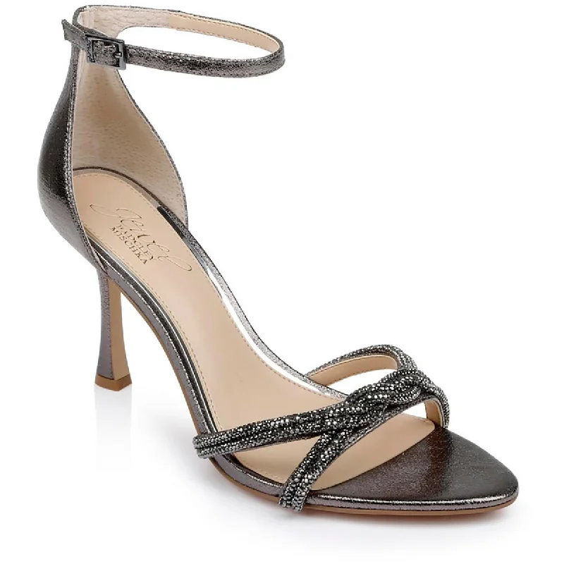 Women's Sandals with a Floral - Printed Upper in Pink for a Feminine Spring LookJewel Badgley Mischka Womens Vani Metallic Ankle Strap Heels