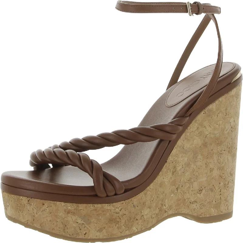 Waterproof Women's Rubber Beach Sandals with Arch Support in Blue for Water ActivitiesJimmy Choo Womens Diosa Wedge 130 Leather Ankle Strap Heels