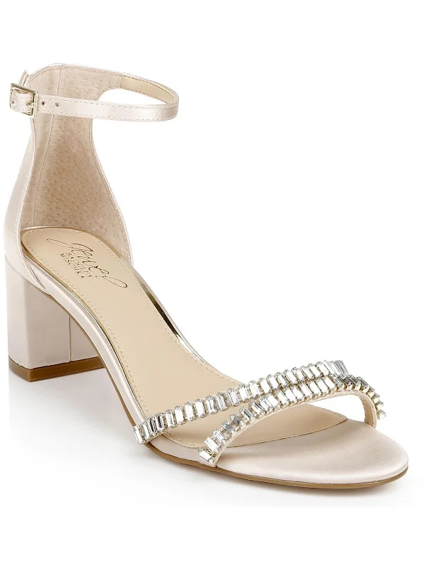 Shock - Absorbing Women's Sandals with a Soft Insole in Black for Active LifestylesJoanne Womens Satin Embellished Ankle Strap