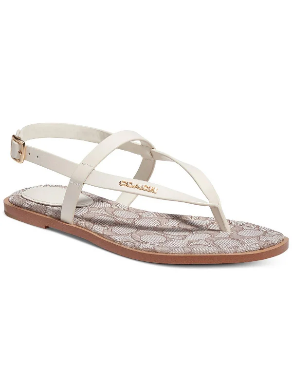Women's Thong Sandals with a Beaded Design in Multicolor for a Beachy AestheticJosie Womens Leather Logo Ankle Strap