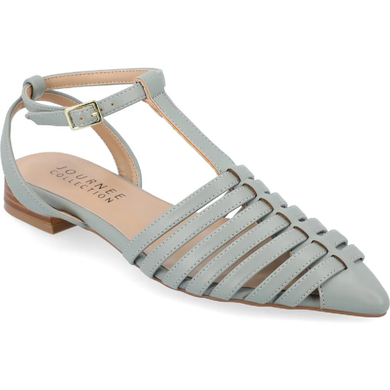 Plus Size Women's Wide - Width Platform Sandals in Black for Added Comfort and HeightJournee Collection Womens Alivia Faux Leather Caged Slingback Sandals
