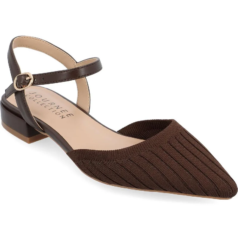 Women's Leather - Strapped Sandals with a Braided Detail in Brown for a Rustic AppealJournee Collection Womens Ansley Pointed Toe Ankle Strap Slingback Sandals