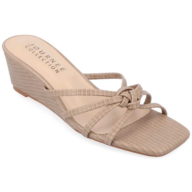 Elastic - Strap Women's Sandals with a Padded Toe in Teal for Easy On - and - OffJournee Collection Women's Blayke Wedge Sandals