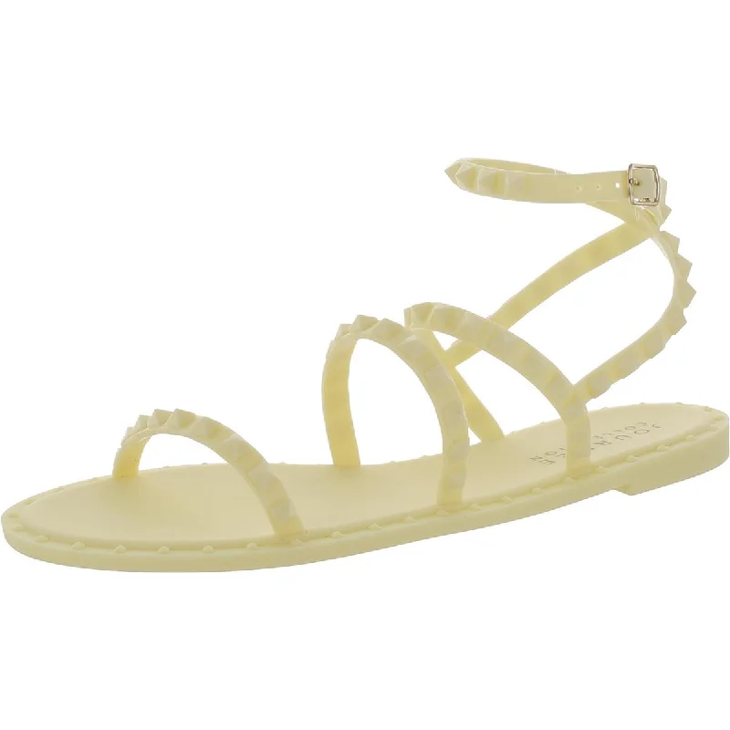 Women's Strappy Gladiator Sandals with Buckle Closures in Tan for a Boho LookJournee Collection Womens Comfort Insole Plastic Flatform Sandals