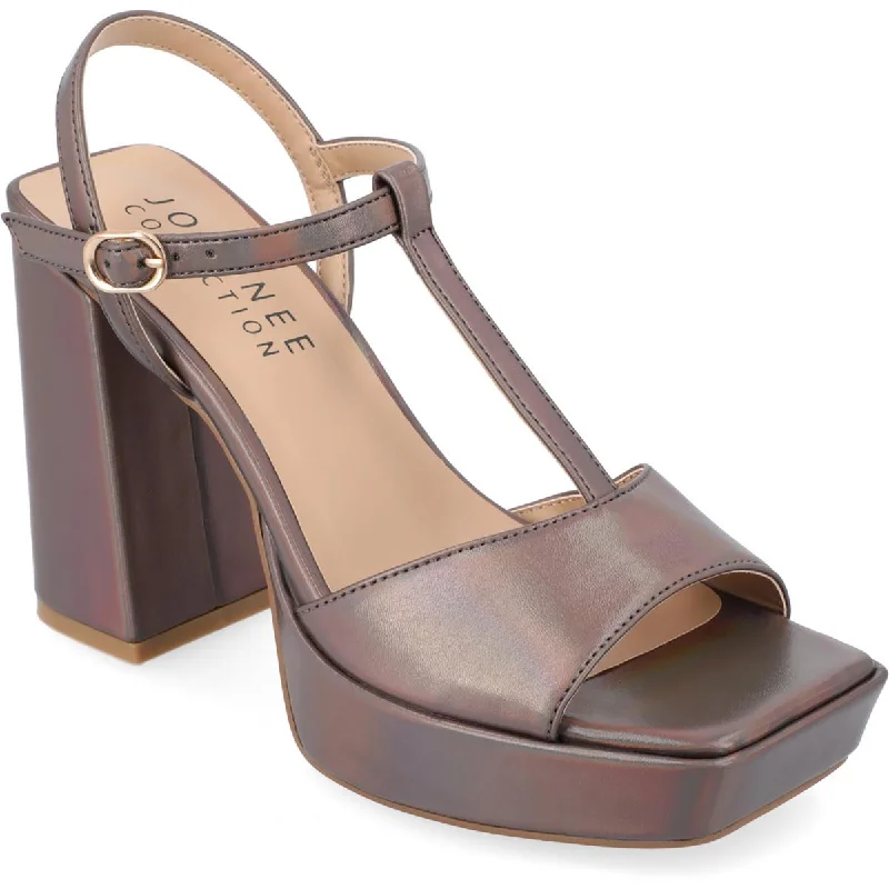 Women's Thong Sandals with a Beaded Design in Multicolor for a Beachy AestheticJournee Collection Womens Parson Adjustable Faux Leather Block Heel