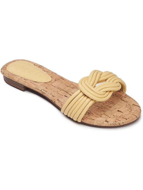 Elastic - Strap Women's Sandals with a Padded Toe in Teal for Easy On - and - OffKatelyn Womens Low block heel Slipper Slide Sandals