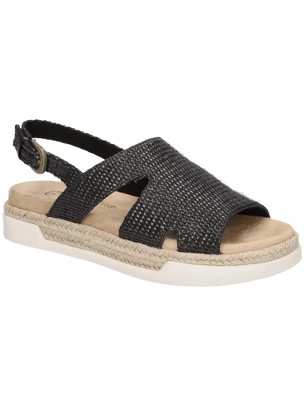 Women's Sandals with a Glitter - Coated Strap in Gold for a Sparkly Summer OutfitKato Womens Woven Open Toe Slingback Sandals