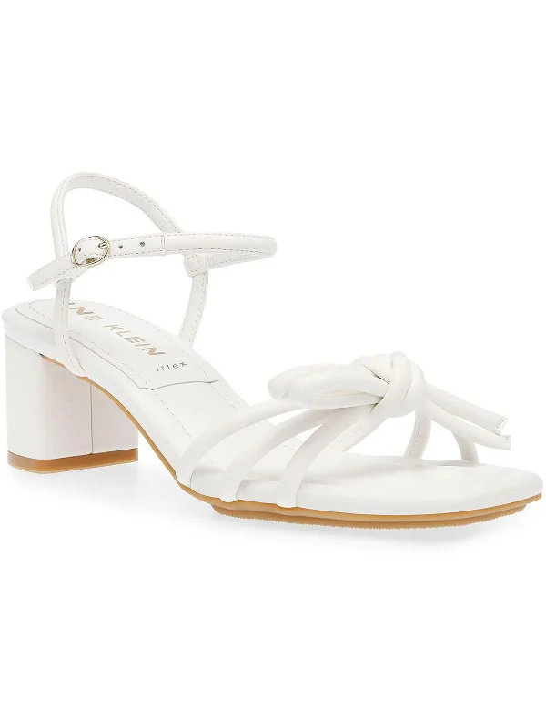 Women's Flat Slide Sandals with a Memory Foam Insole in White for All - Day ComfortKeilly Womens Faux Leather Ankle Strap Block Heel