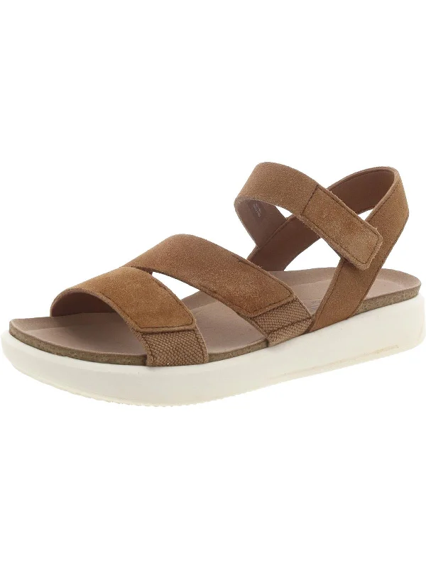 Women's Flat Slide Sandals with a Memory Foam Insole in White for All - Day ComfortKells Bay W Gore ST Womens Faux Suede Ankle Strap