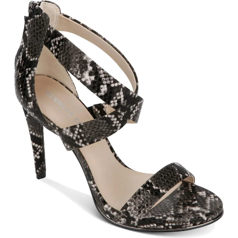 Women's Rhinestone - Embellished Open - Toe Sandals in Silver for a Glamorous Party LookKenneth Cole New York Womens Brooke Cross Strappy Sandals