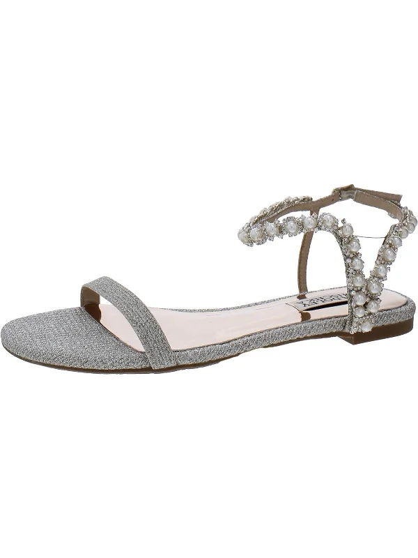 Anti - Slip Women's Sandals with a Grooved Sole in Green for Outdoor AdventuresKlare Womens Embellished Strap Fat Ankle Strap