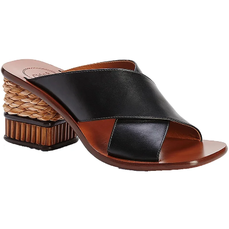 Women's Cork - Soled Espadrille Sandals with a Rope - Trimmed Upper in Navy for a Summer VibeLaia Womens Leather Criss-Cross Slide Sandals