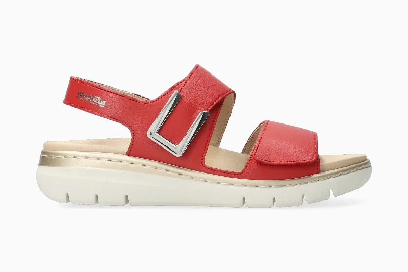 Women's Sandals with a Wedge Heel and a Tassel Detail in Orange for a Trendy LookLalia - Scarlet