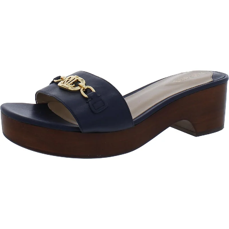 Orthopedic Women's Sandals with Arch Support in Gray for Foot HealthLauren Ralph Lauren Womens Roxanne Padded Insole Slip-On Slide Sandals