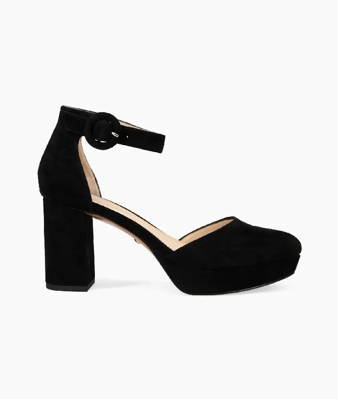 Child - Friendly Women's Sandals with a Secure Buckle in Purple for Moms on the GoLenor Elegant Ankle-Strap Heels In Black