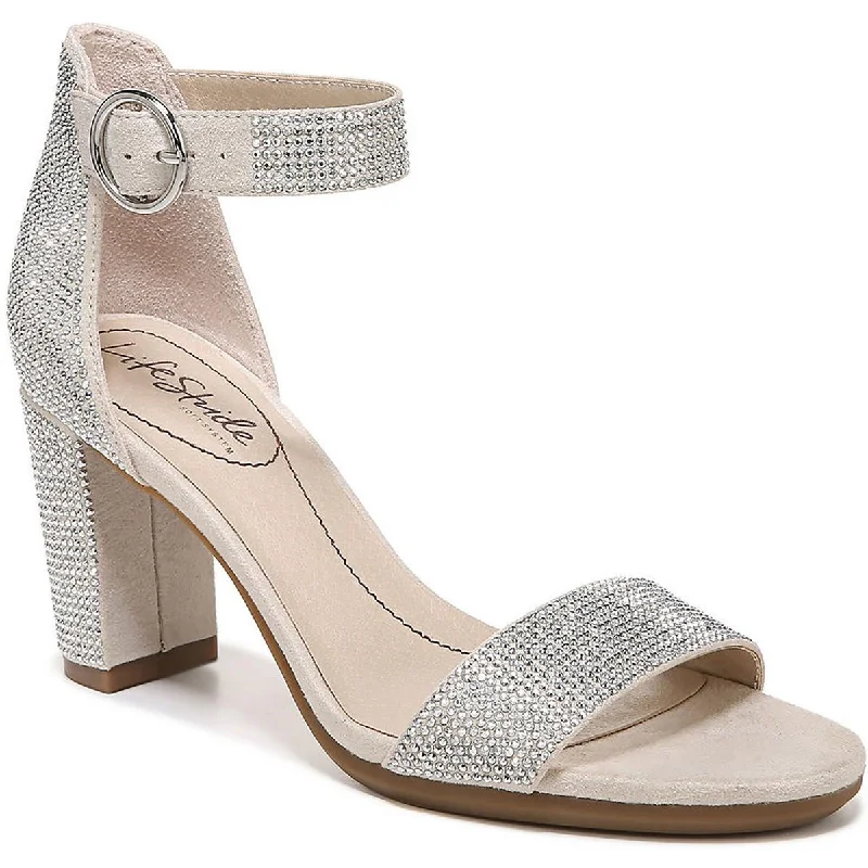Women's Thong Sandals with a Beaded Design in Multicolor for a Beachy AestheticLifeStride Womens AVERLY GLITZ Faux Leather Open Toe Ankle Strap