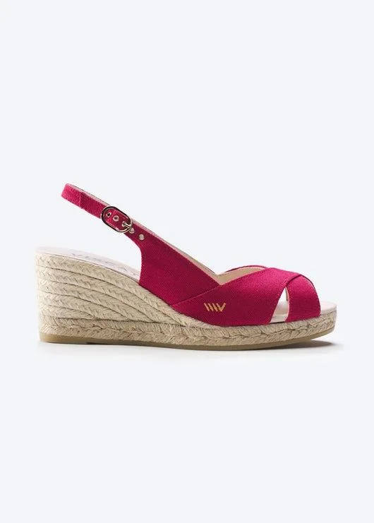 Women's Sandals with a Floral - Printed Upper in Pink for a Feminine Spring LookLlansa Limited Edition Canvas Espadrille Sandal Wedges