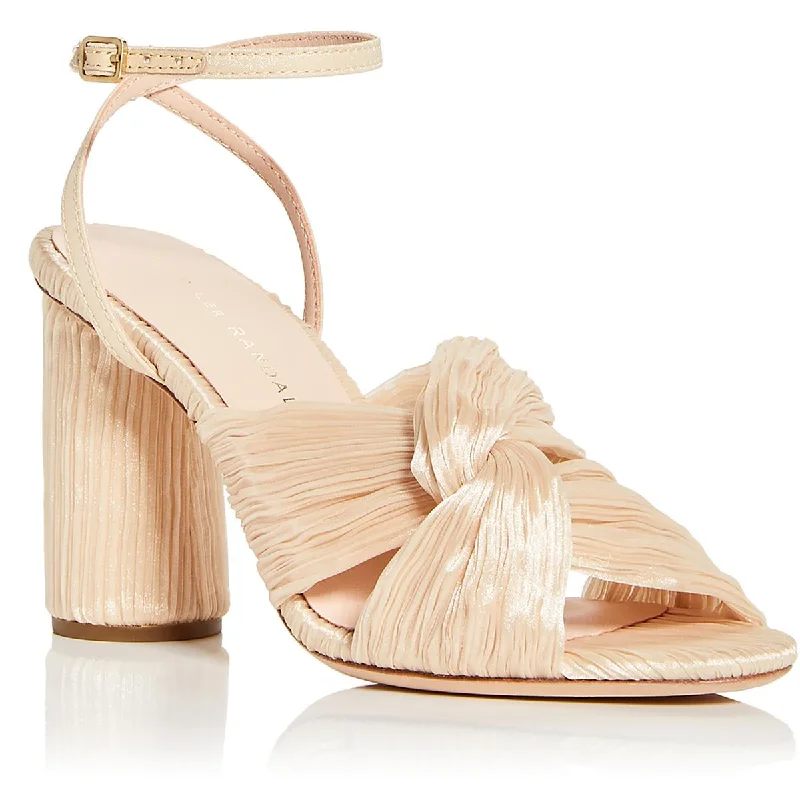 Women's Rhinestone - Embellished Open - Toe Sandals in Silver for a Glamorous Party LookLoeffler Randall Womens Reed Leather Adjustable Heels