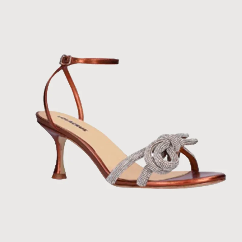 Lightweight Women's Mesh - Paneled Sandals in Yellow for BreathabilityLola Cruz Modica Bronze Leather Heels Sandals