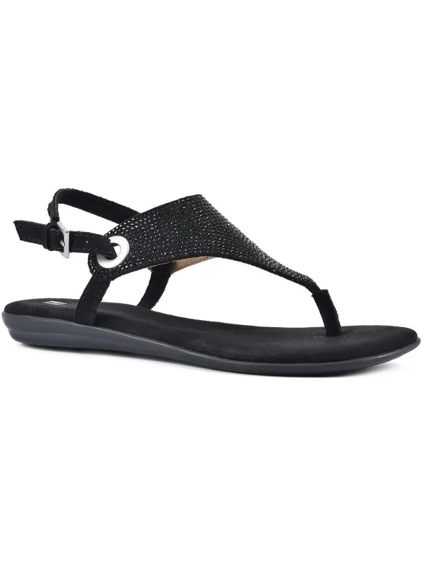 Child - Friendly Women's Sandals with a Secure Buckle in Purple for Moms on the GoLondon 2 Womens Rhinestone Slingback Sandals