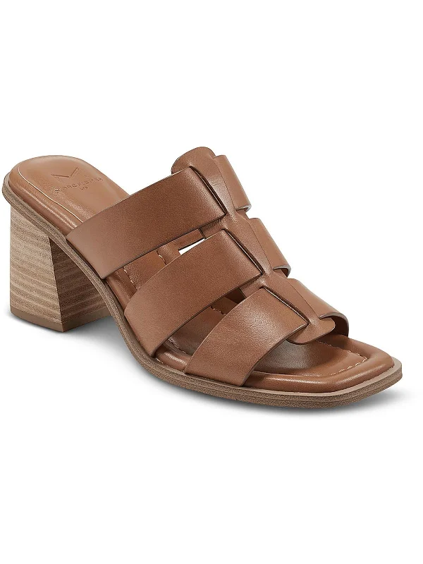 Women's Sandals with a Glitter - Coated Strap in Gold for a Sparkly Summer OutfitLouisa Womens Leather Block Heel Heels