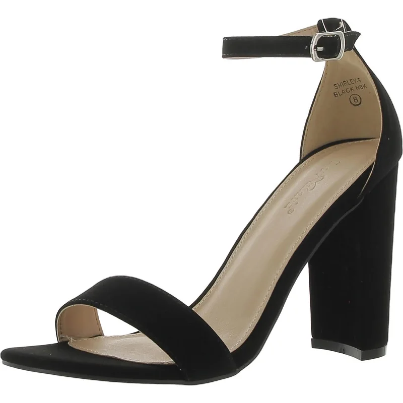 Adjustable Strap Women's Sandals with a Padded Heel in Pink for a Custom FitLov Mark Womens Shirley Faux Leather Ankle Strap Heels